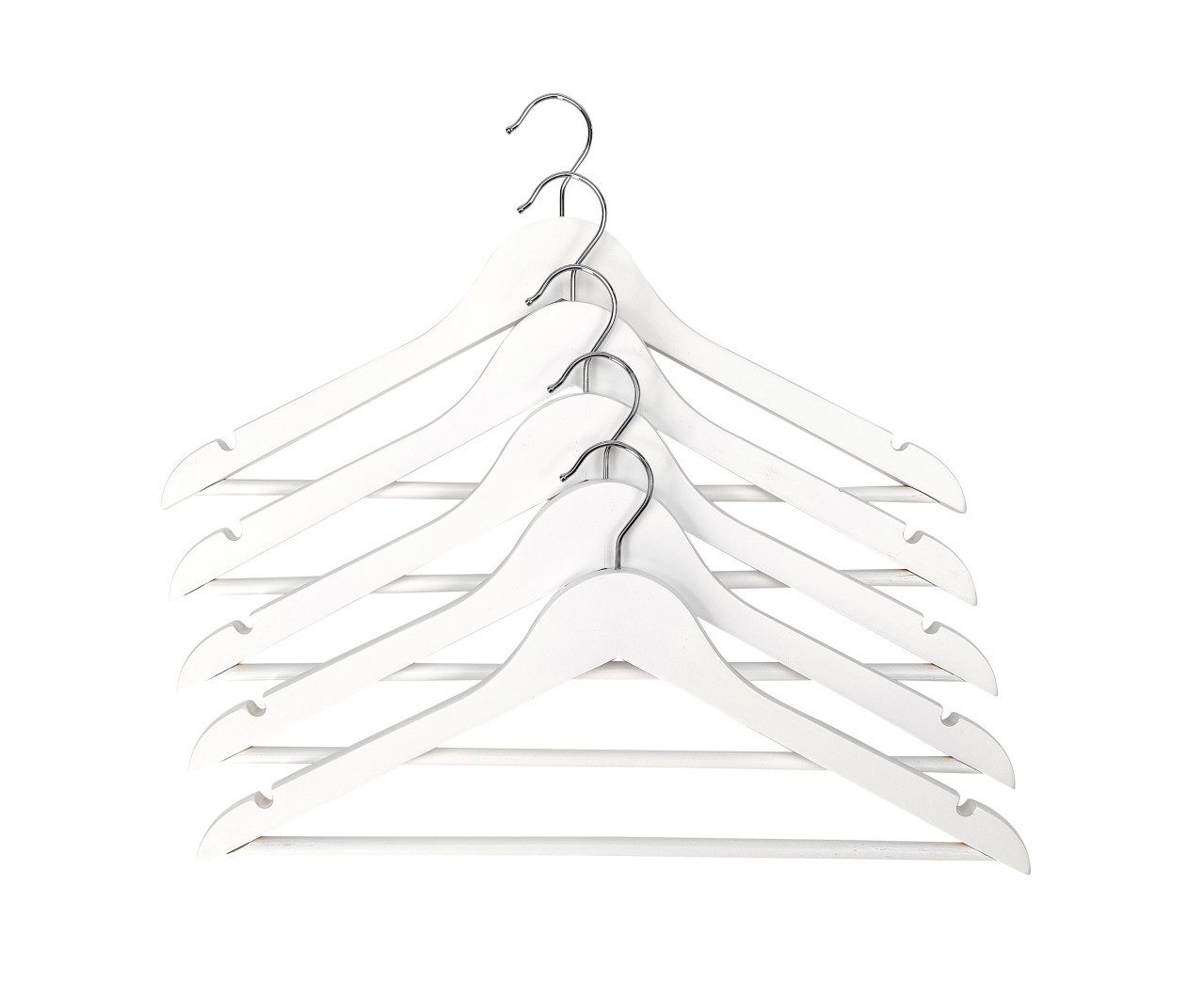 Trend Line Kleiderbügel TrendLine Kleiderbügel Holz weiß mit Steg 5er Pack günstig online kaufen