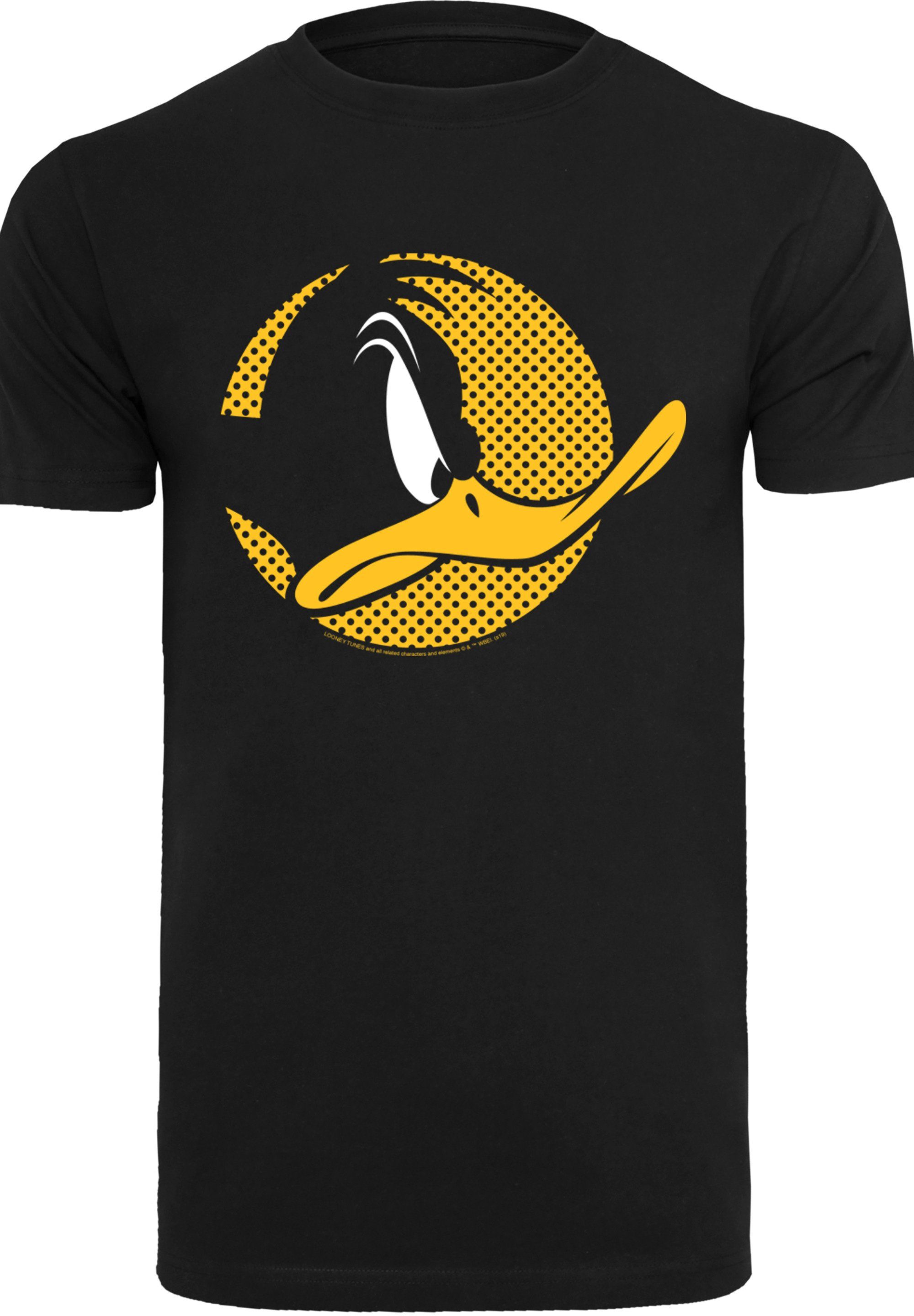 Daffy Duck Cartoon Dotted Merch,Regular-Fit,Basic,Bedruckt Tunes Herren,Premium Looney Logo T-Shirt F4NT4STIC