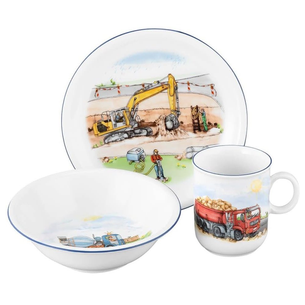 Seltmann Weiden Kindergeschirr-Set Seltmann Weiden Compact Auf der Baustelle Kinder Set 3 tlg., 1 Personen, Porzellan – Bild 2 von 3