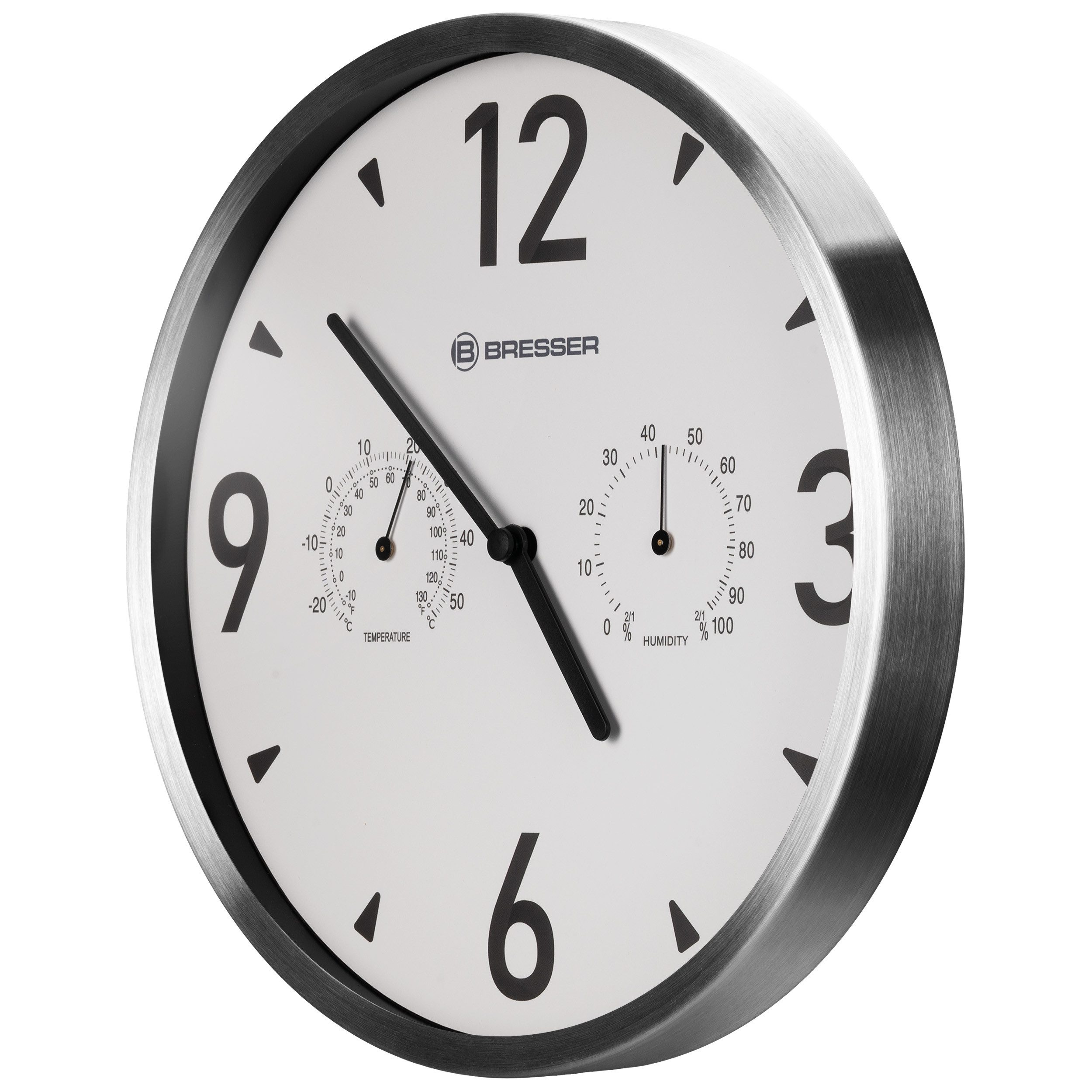 BRESSER Wanduhr BRESSER MyTime DCF Thermo-Hygro-Wanduhr 25 cm