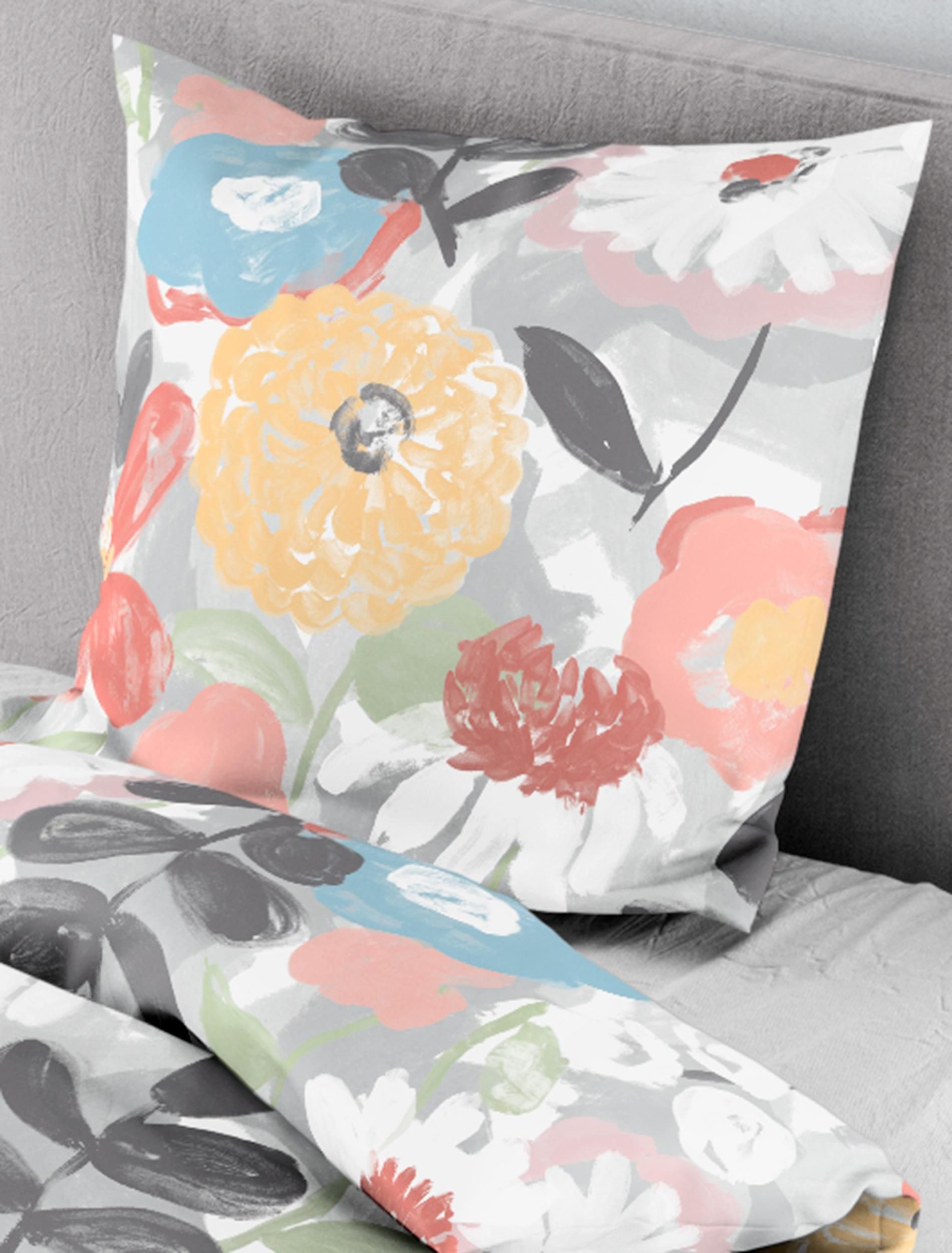 BIERBAUM Bettwäsche BIERBAUM Bettwäsche Mako-Satin bunt BL 135x200 cm bunt Bettbezug