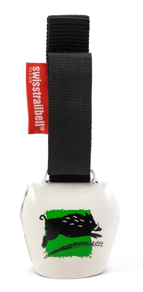 swisstrailbell Fahrradklingel Braveheart weiß/grün: "Be Wild", Trailbell, Bear Bell