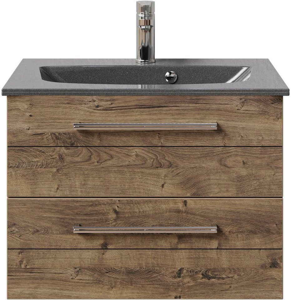 Thumbnail - Saphir Waschtisch Serie 6025 Mineralmarmor-Waschtisch mit Unterschrank, 67 cm breit (2-St), Waschplatz mit 2 Schubladen,...