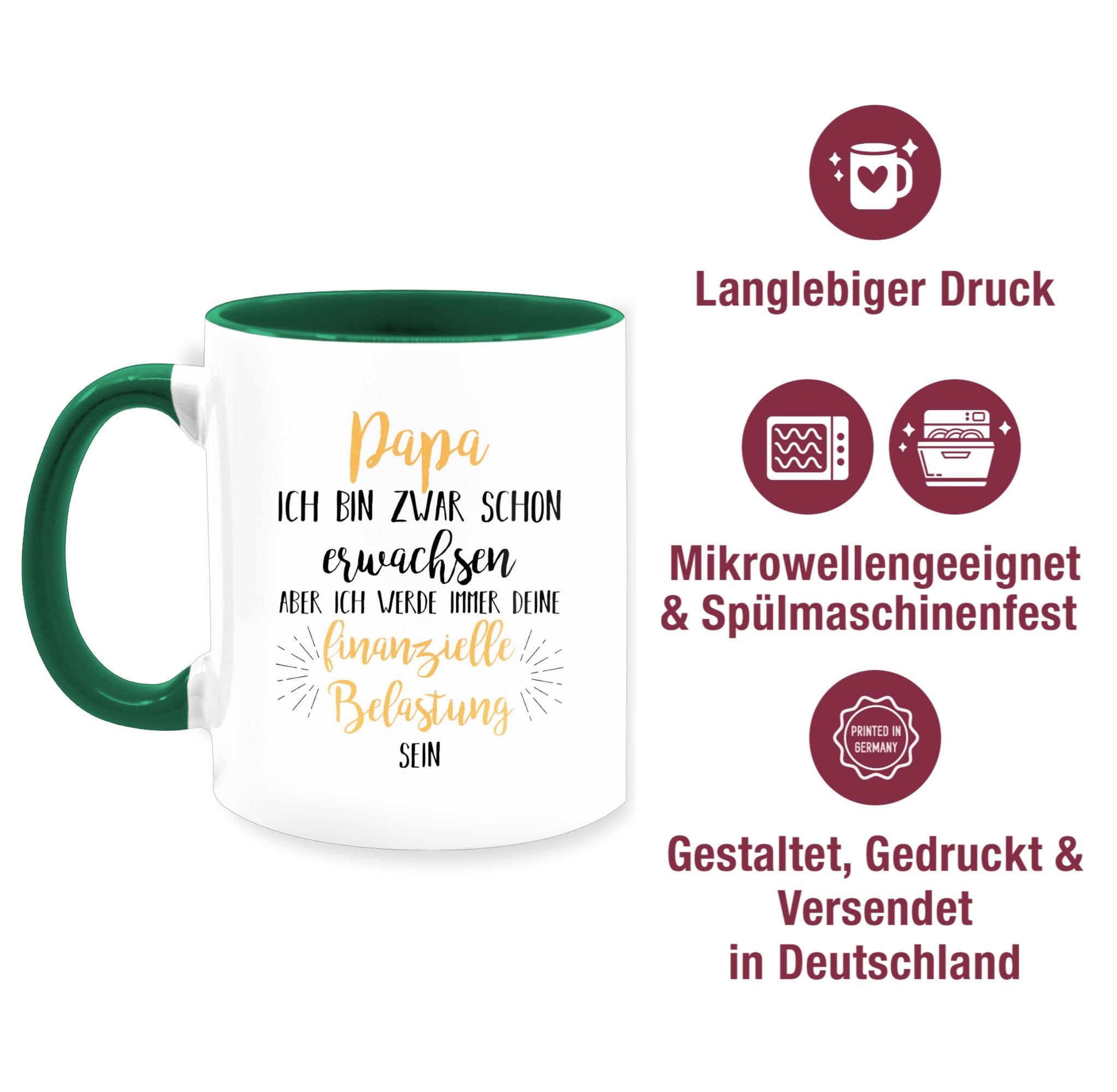 Papa Petrolgrün ich Geschenk Belastung deine finanzielle sein, Kaffeetasse immer Shirtracer 3 Keramik, werde Tasse Vatertag