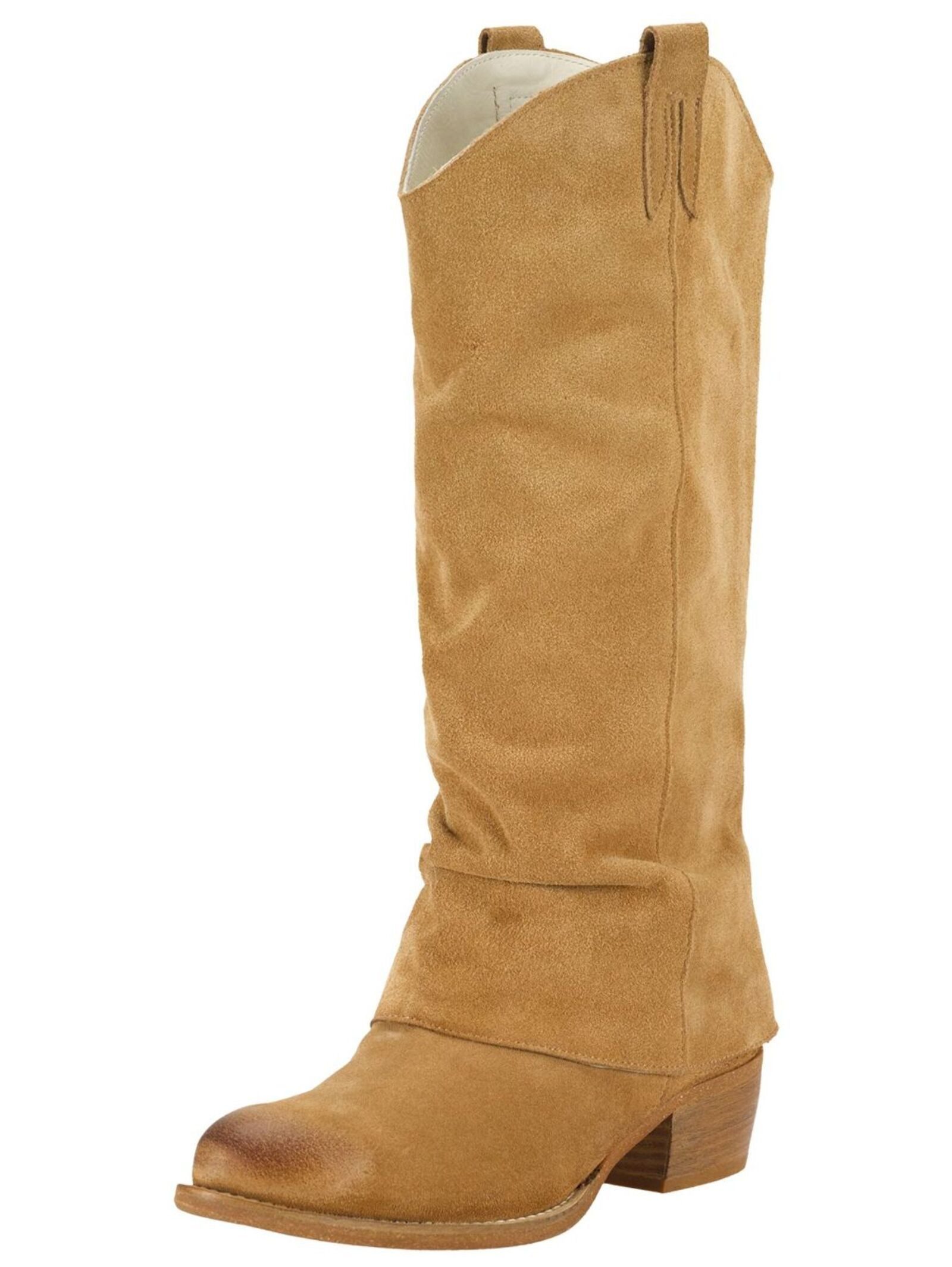 Felmini Wide Fit Stiefel Veloursleder Bikerboots