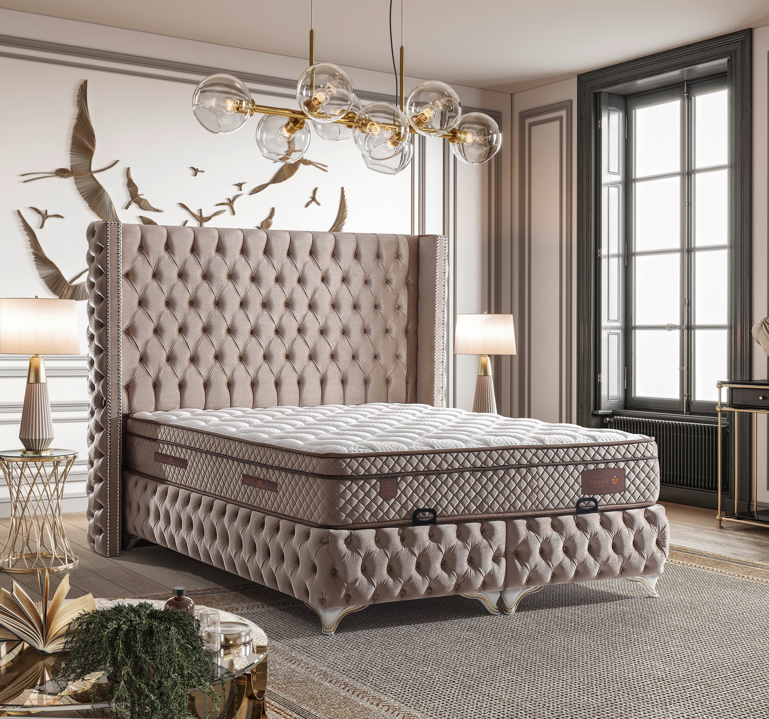 Villa Möbel Boxspringbett Dallas (Bett), XXL-Bettkasten günstig online kaufen