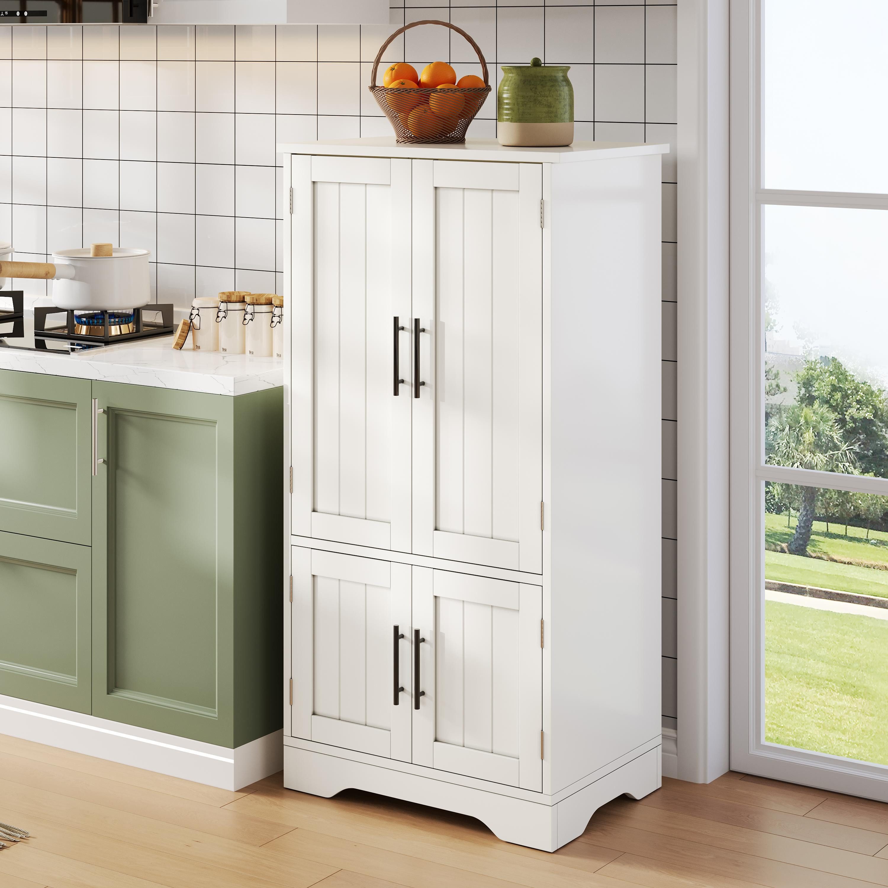 Flieks Hochschrank Küchenschrank mit LED-Sensorlicht mit verstellbaren Rega günstig online kaufen