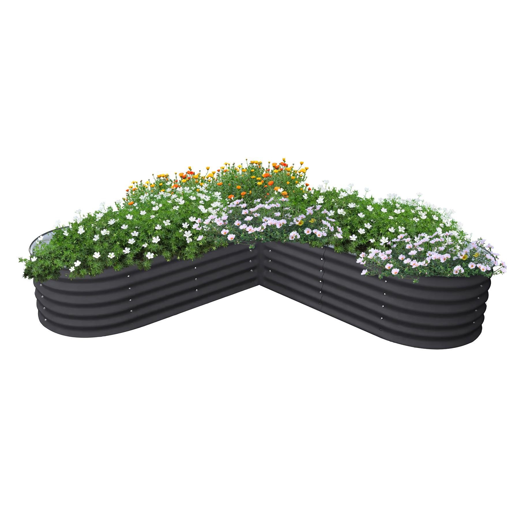 HC Garten & Freizeit Hochbeet Hochbeet (Kein Set, 1 St), L-Form, 0,6 mm verzinktes Stahlblech, Kantenschutz