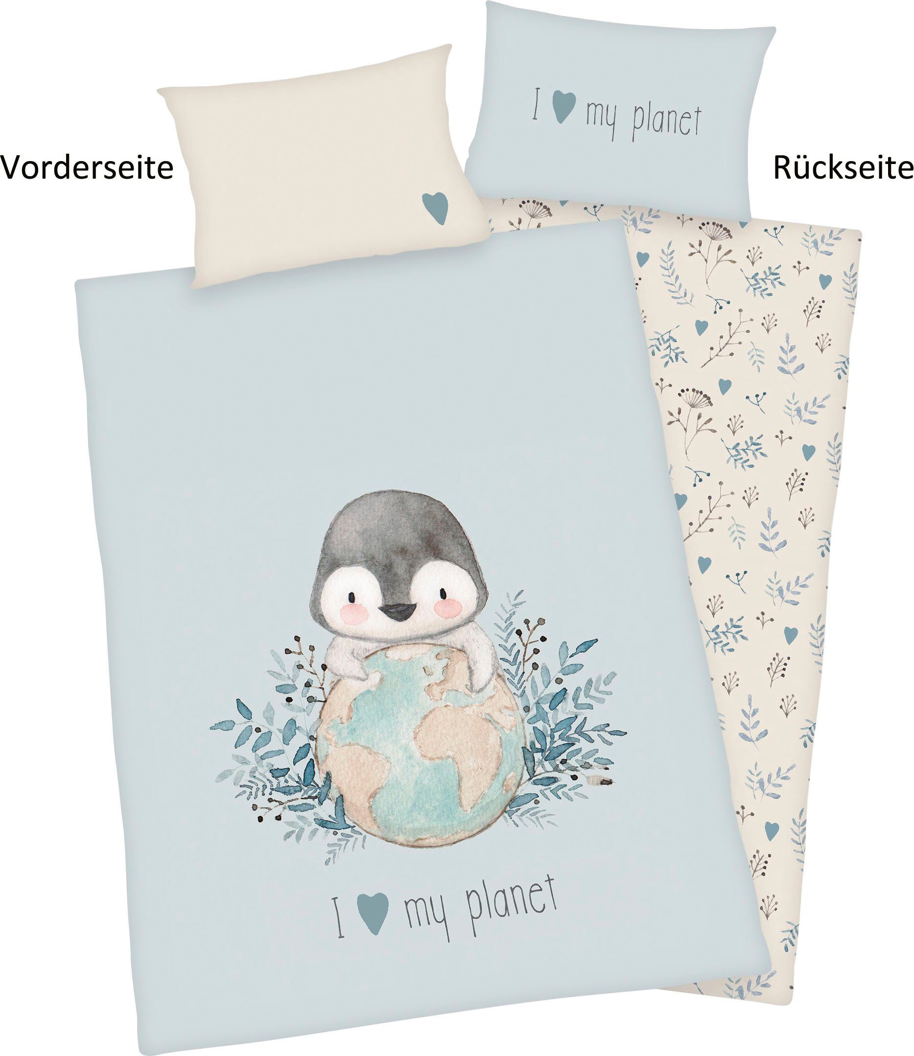 Babybettwäsche Pinguin, Baby Best, Renforcé, 2 teilig, mit liebevollem Motiv