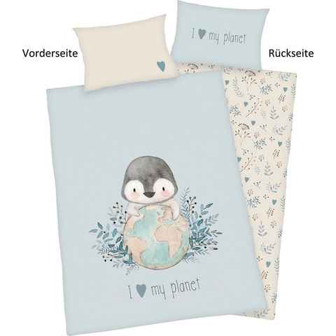 Babybettwäsche Pinguin, Baby Best, Renforcé, 2 teilig, mit liebevollem Motiv