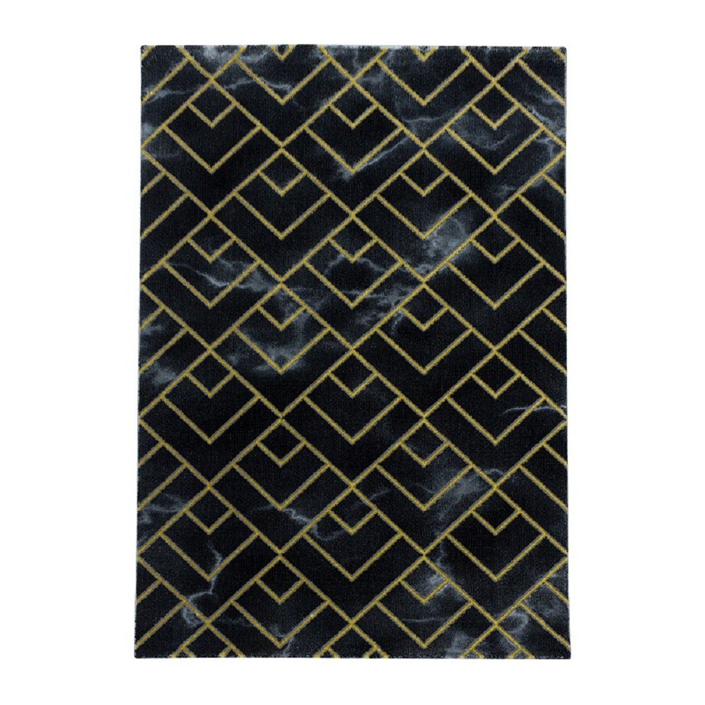 Marmoroptik Teppich, Giantore, rechteck und Gold edel Designteppich chic,