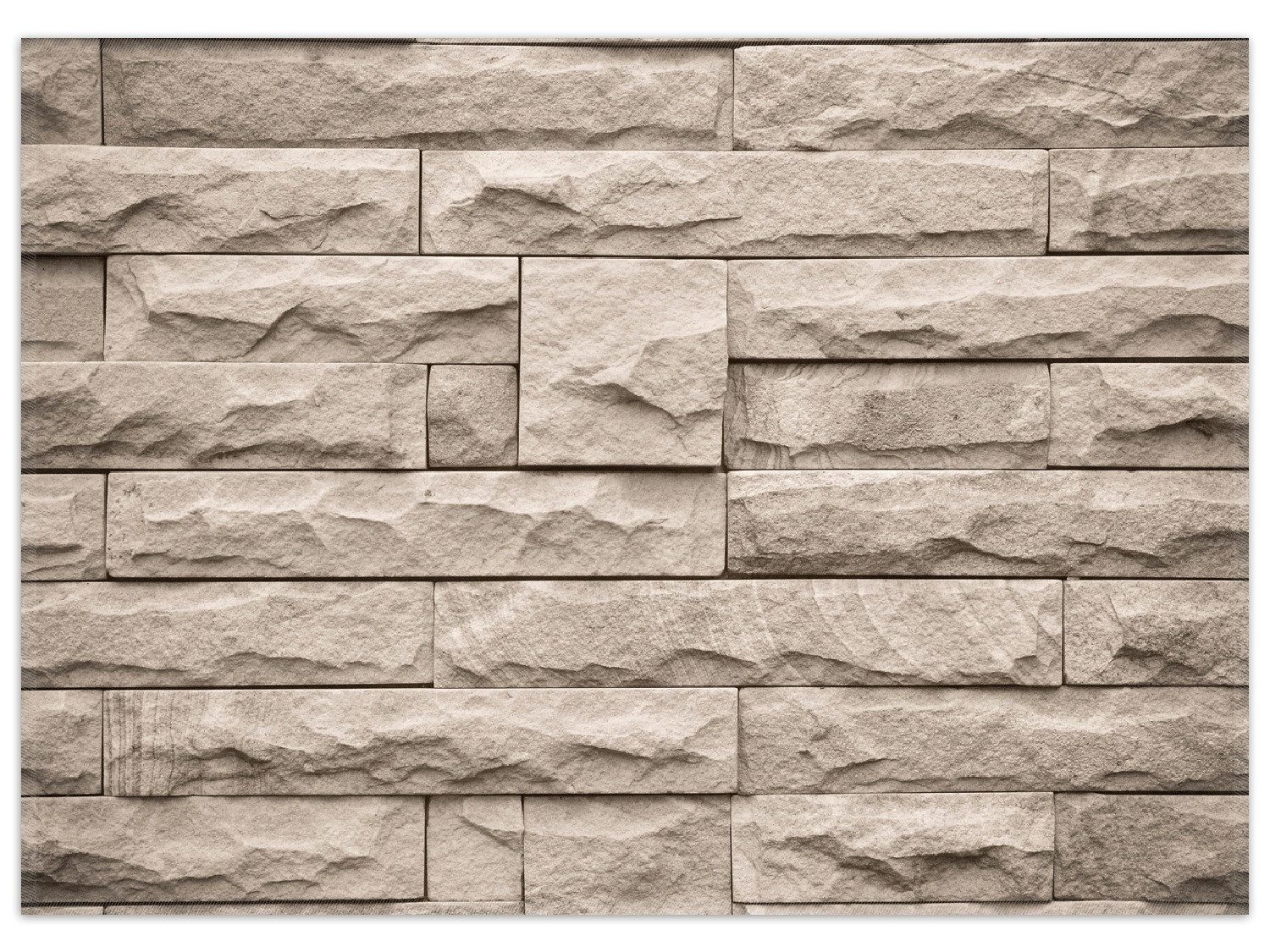 Wallario Teppich Steinwand grau-braun, rechteckig, rutschfest