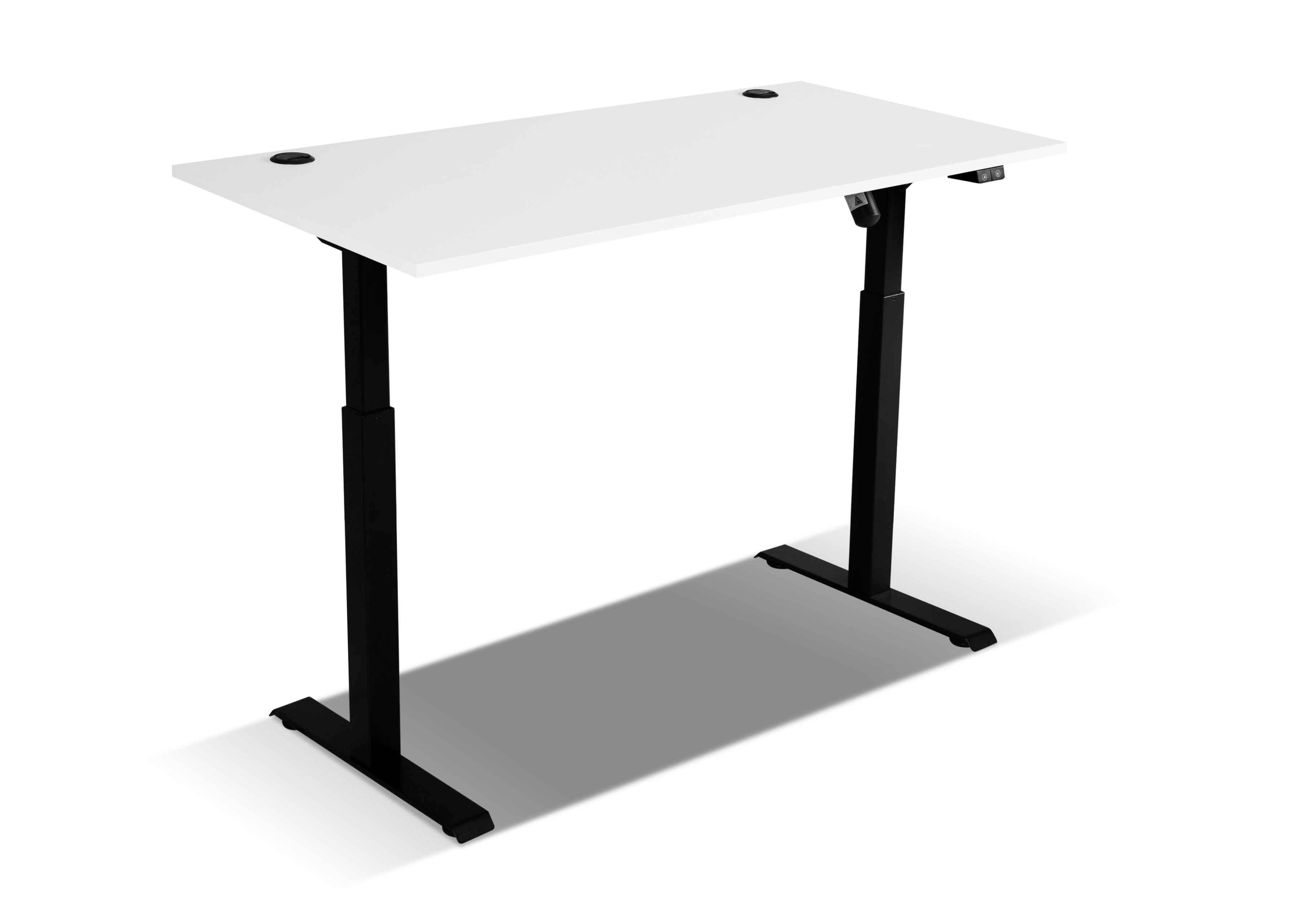 Furnix Schreibtisch MOLUKI 151 Stehschreibtisch-Funktion Hellgrau mit Büro-Tisch, Steuermodul cm 70-118 höhenverstellbar