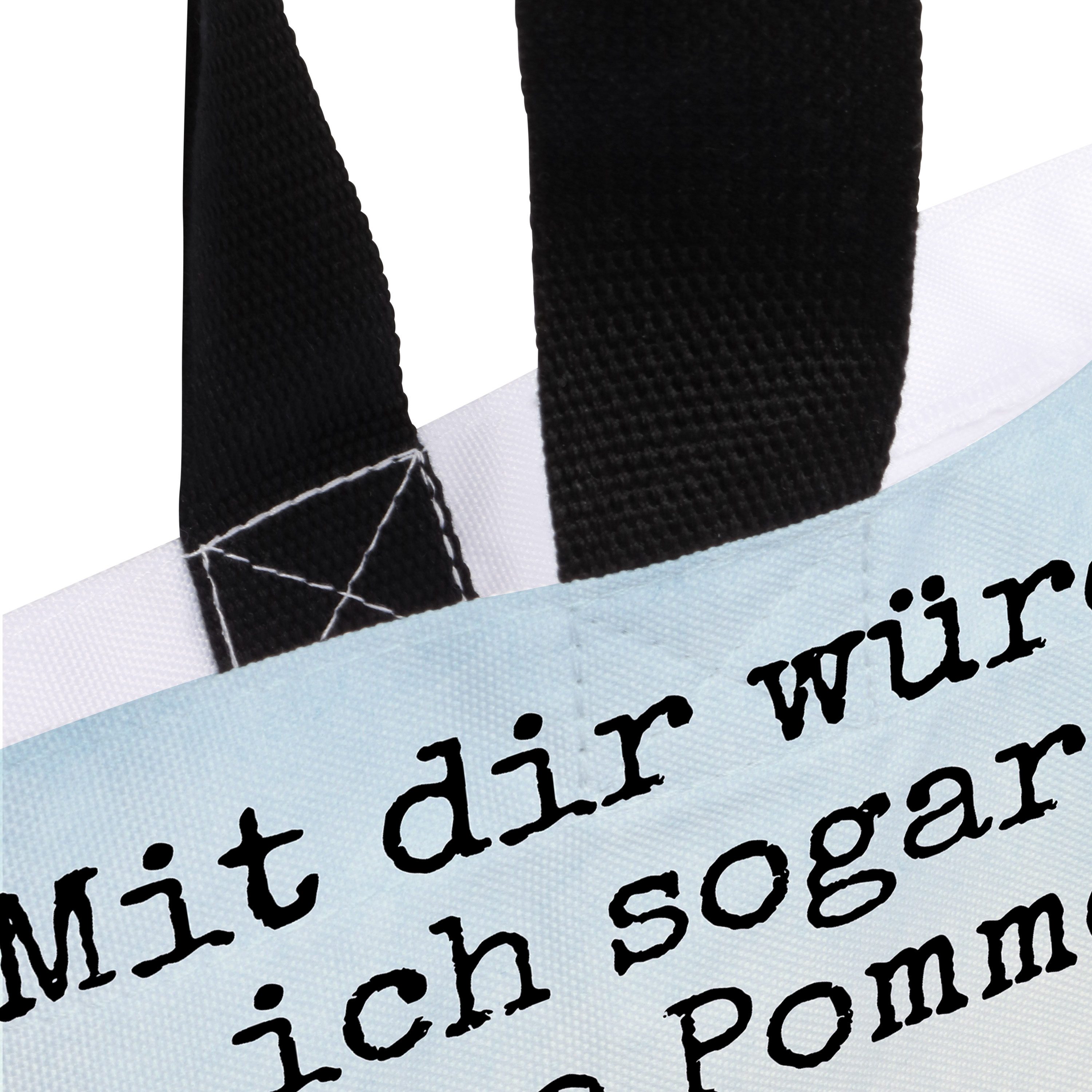 Mr. & Mrs. Panda Shopper Pinguin Pommes Design, Tote Bag, Weiß, Valentinstag, Geschenk für Fra (Packung), Geschenk für Frauen Laptoptasche Reisetasche