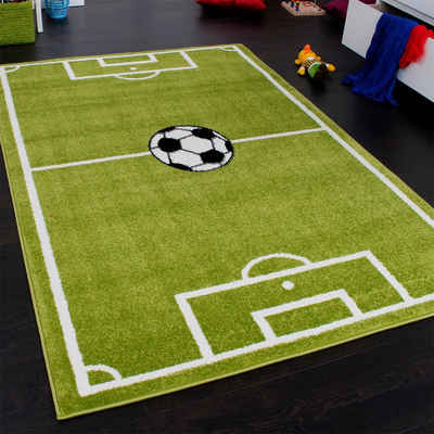 Kinderteppich »ECE Fussball 953«, Paco Home, rechteckig, Höhe: 14 mm, Kurzflor, Spiel-Teppich, Motiv Fußballfeld, Kinderzimmer