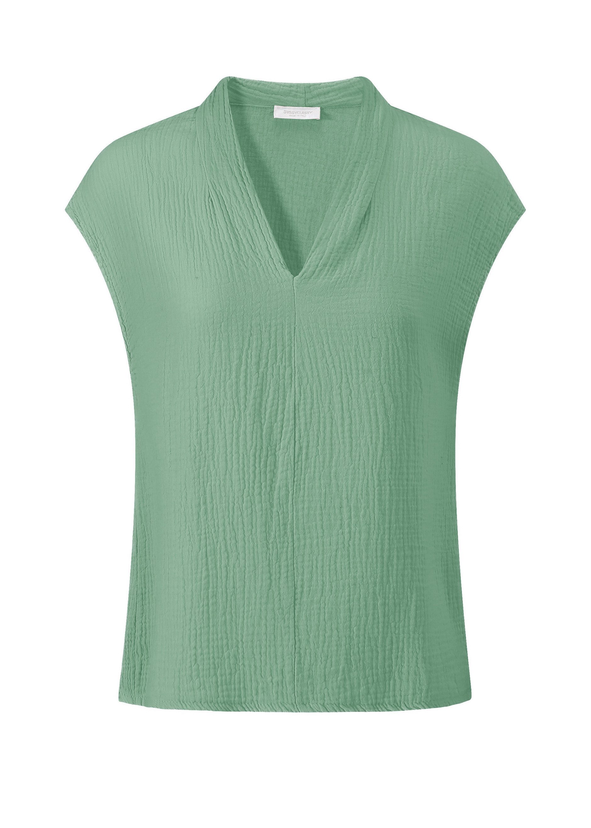 SASSYCLASSY Kurzarmshirt Musselin Shirt Damen kurz günstig online kaufen