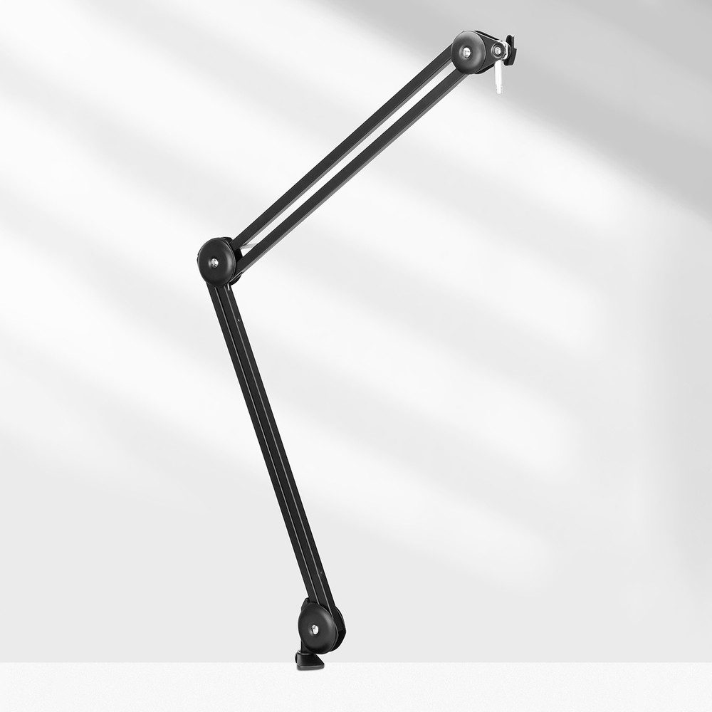BOYA Mikrofonständer Mikrofonarm Gelenkarm Tischhalterung, (Spar-Set, 1-tlg., 43 x 66 cm stabil), Stoßdämpfung, 100° Bewegung, 2 Montagearten, Stahl