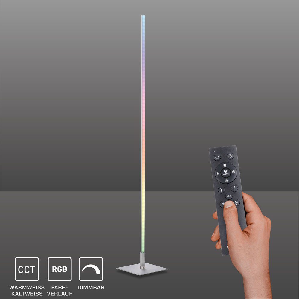 Lichteffekt kaltweiß, 1xLED-Board/14,50Watt, + Memory RGB, RGB, LED über CCT, Funktion, SellTec Regenbogen warmweiß Fernbedienung, per Stehleuchte - dimmbar Stehlampe RGB dimmbar Fernbedienung, Stehlampe