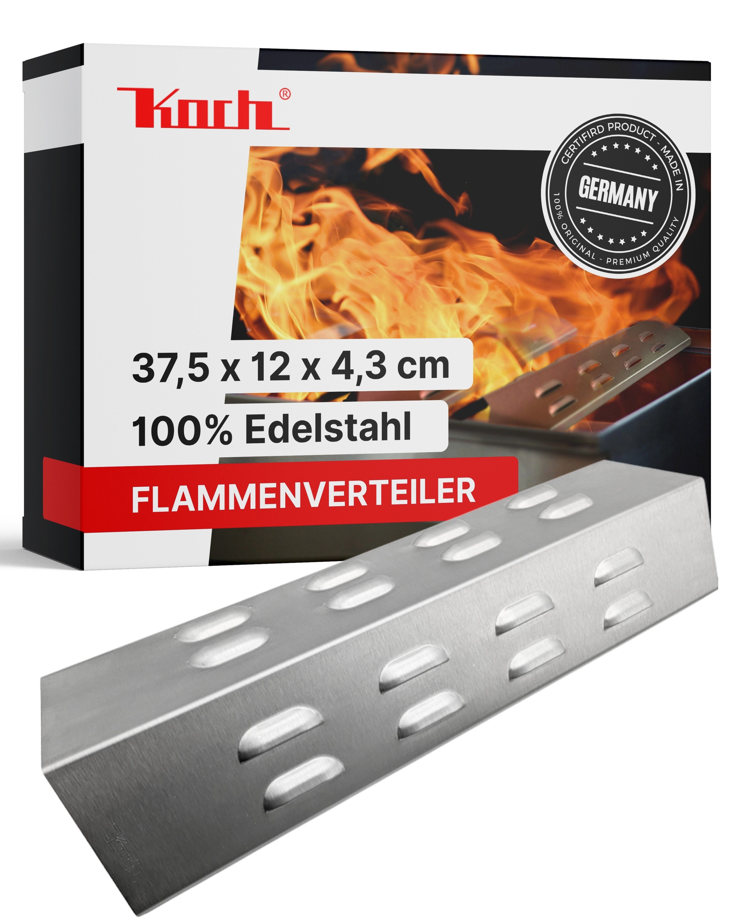 Koch Grillerweiterung Flammenverteiler Edelstahl 37,5 x 12 cm z.B. ENDERS, Napoleon