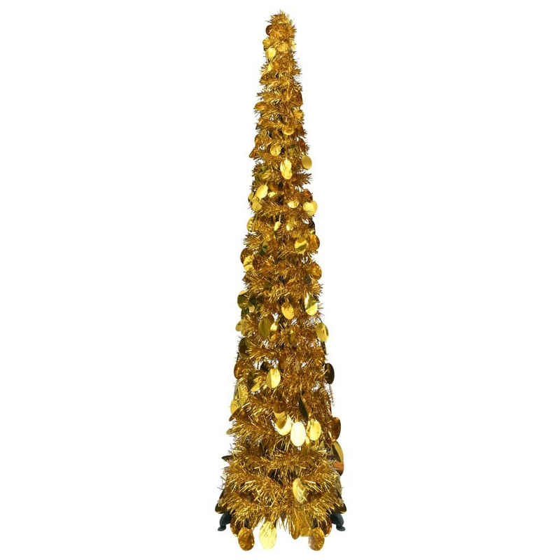 vidaXL Künstlicher Weihnachtsbaum Künstlicher Pop-Up-Weihnachtsbaum Golden 120 cm PET
