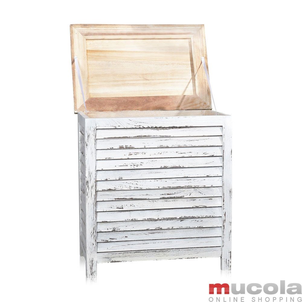 Wäschebox Holztruhe Wäschetonne (Truhe, St., Mucola Wäschesammler Wäschekorb Holzbox Truhe), Wäschetruhe Stauraum 1