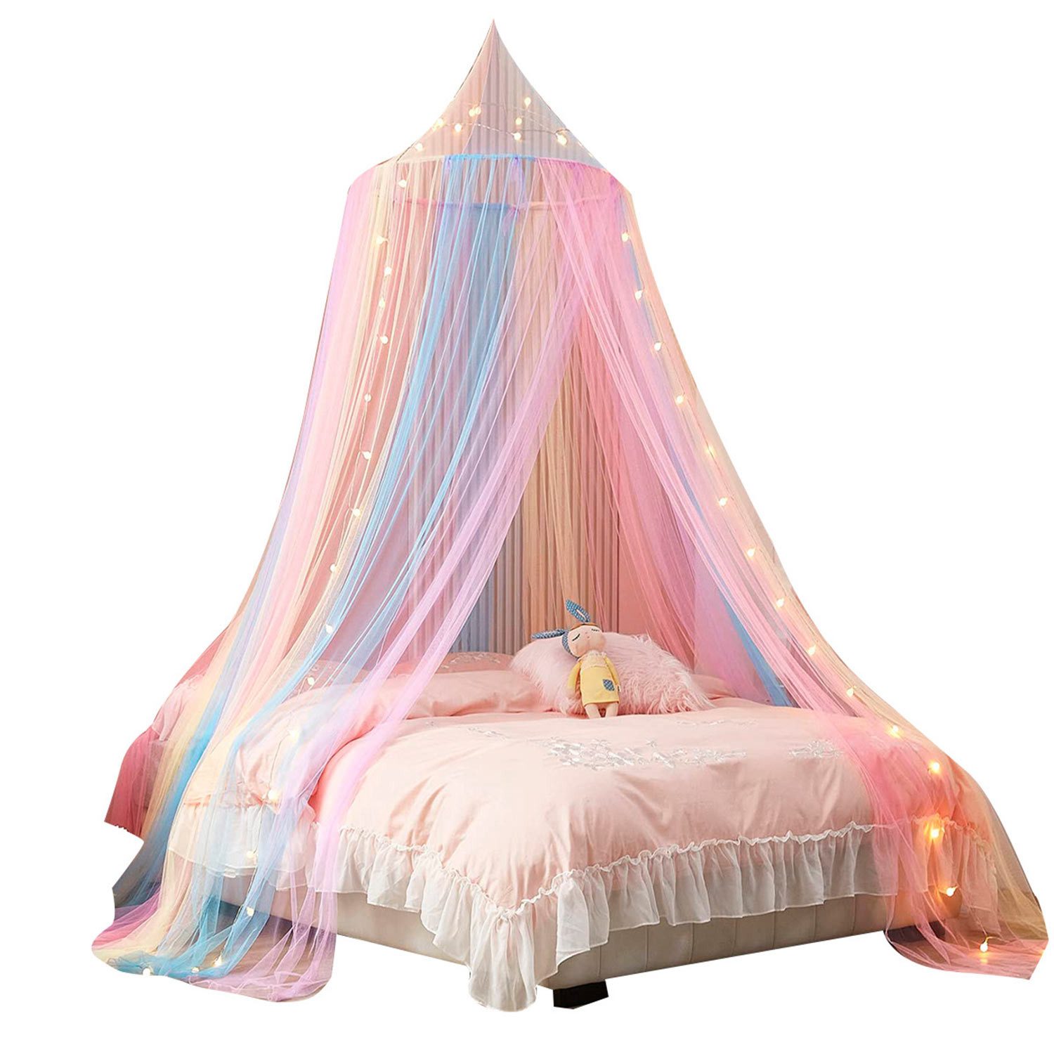 Betthimmel Moskitonetz Bett Baby Baldachin Princess Regenbogen Betthimmel