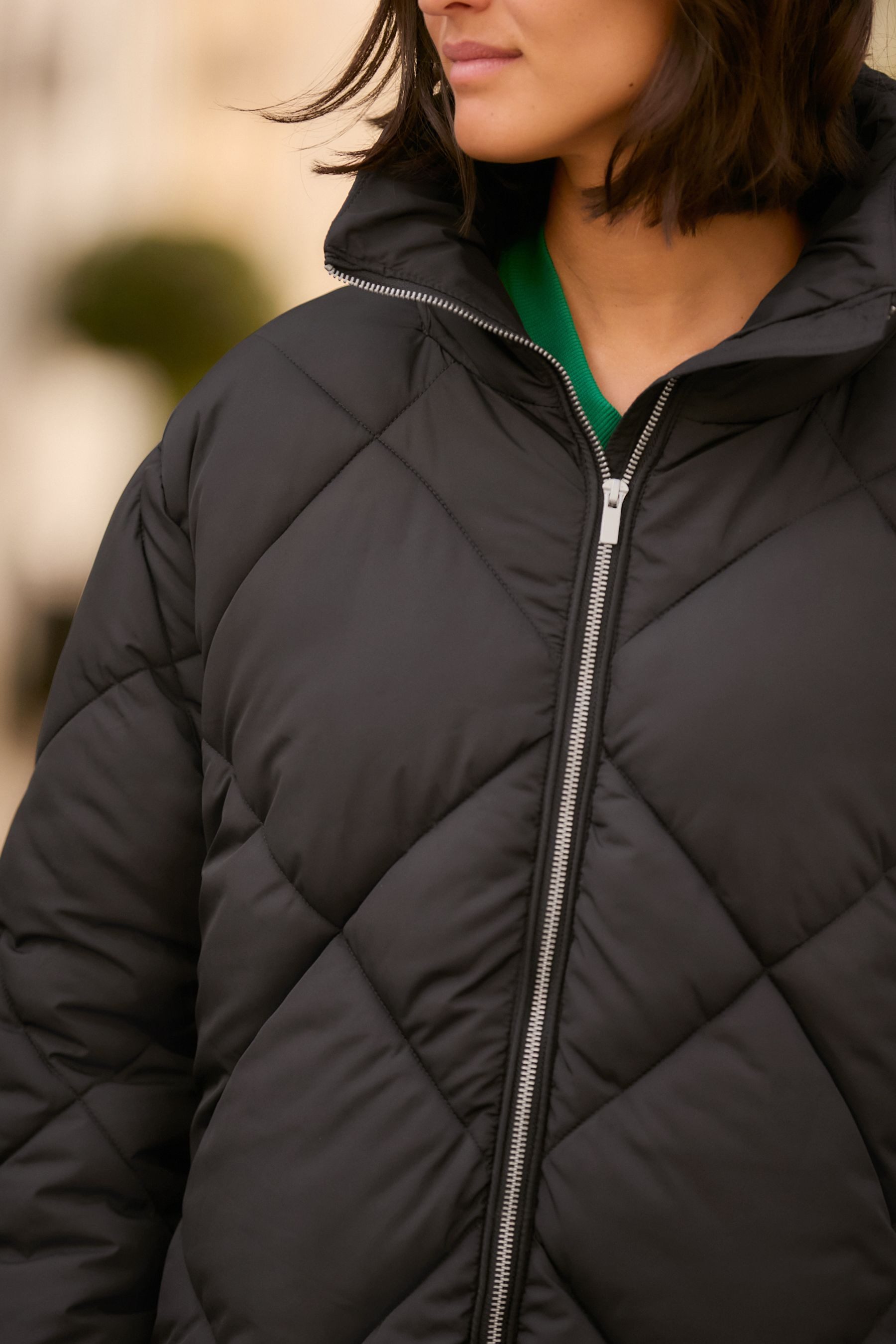 Next Steppmantel Lange spritzwasserabweisende Steppjacke (1-tlg)