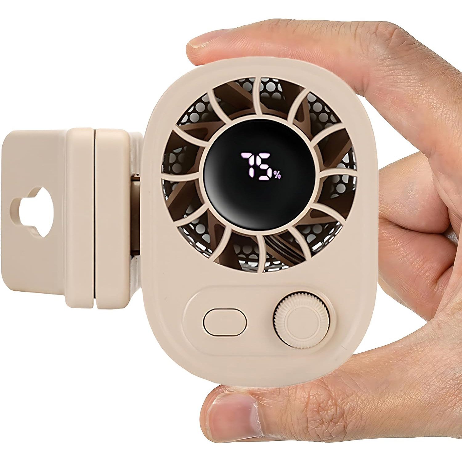 MOPUEA Mini USB-Ventilator Tragbarer Clip-Ventilator, 100 Stufen, mit LED-Anzeige, 360°-Luftstrom, für Hosenbünde, Schreibtische, Kinderwagen und Reisen