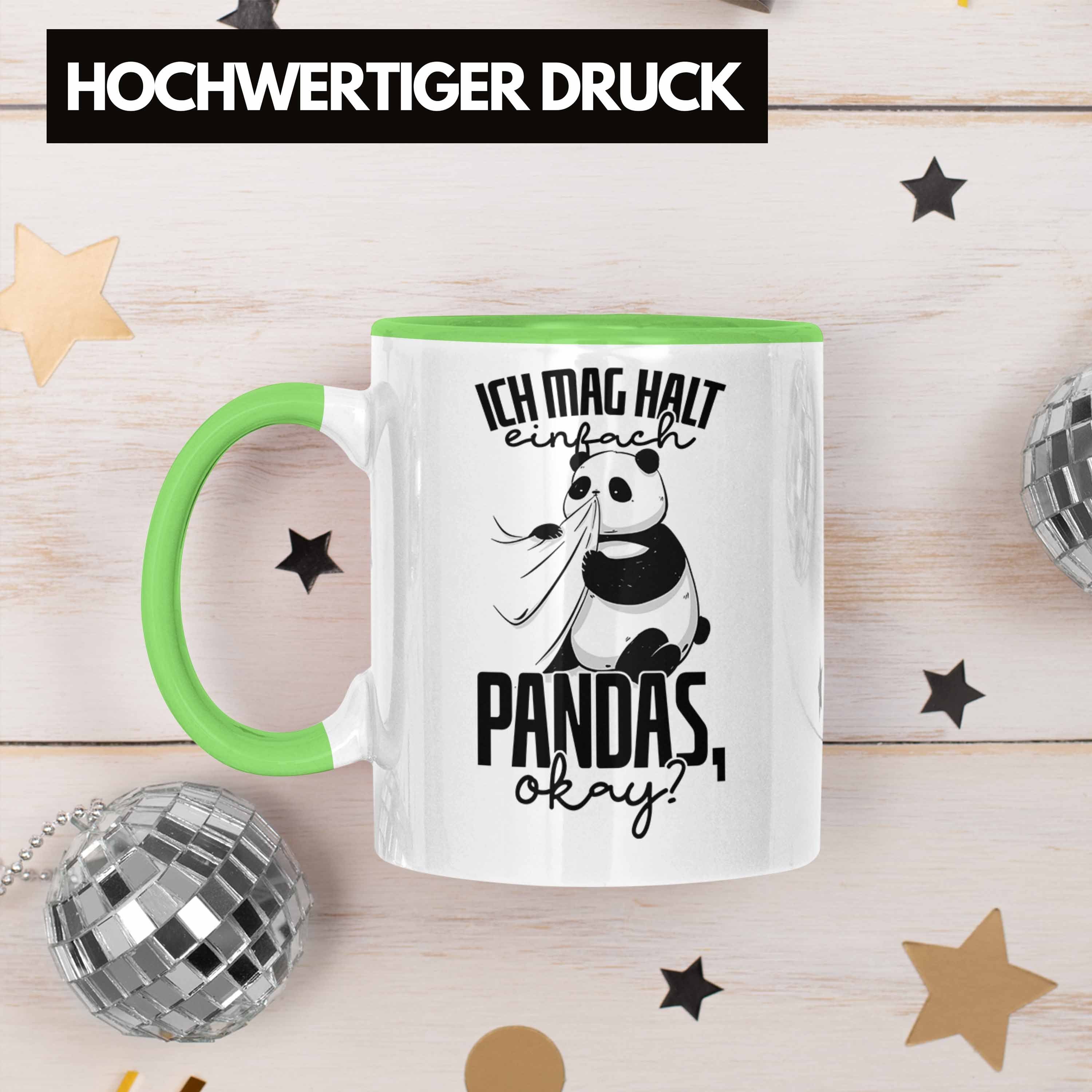 Geschenk Pa Panda Tasse Geschenkidee Tasse Tierliebhaber Lustige Trendation Panda-Motiv Grün