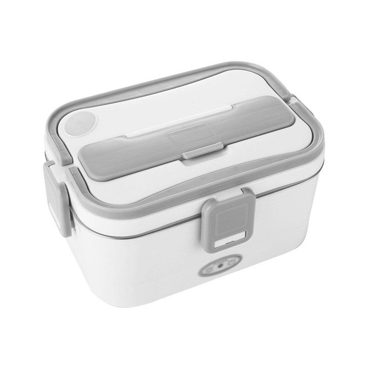 Kpaloft Elektrische Lunchbox Tragbar Brotdose aus Edelstahl mit Löffel und Gabel, (1,8 L Thermobehälter mit Heizfunktion, Beheizter Behälter für Lebensmittel, Essenwarmer Bento-Box, Wärmer Box, für schnelles Erhitzen von Speisen)