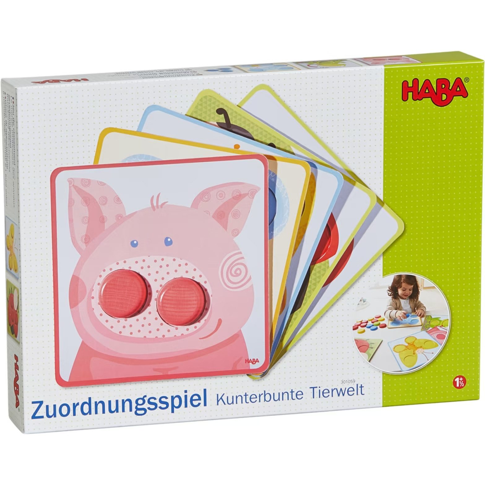 Haba Spiel Zuordnungsspiel Kunterbunte Tierwelt, Kinderspiel, Made in Germany