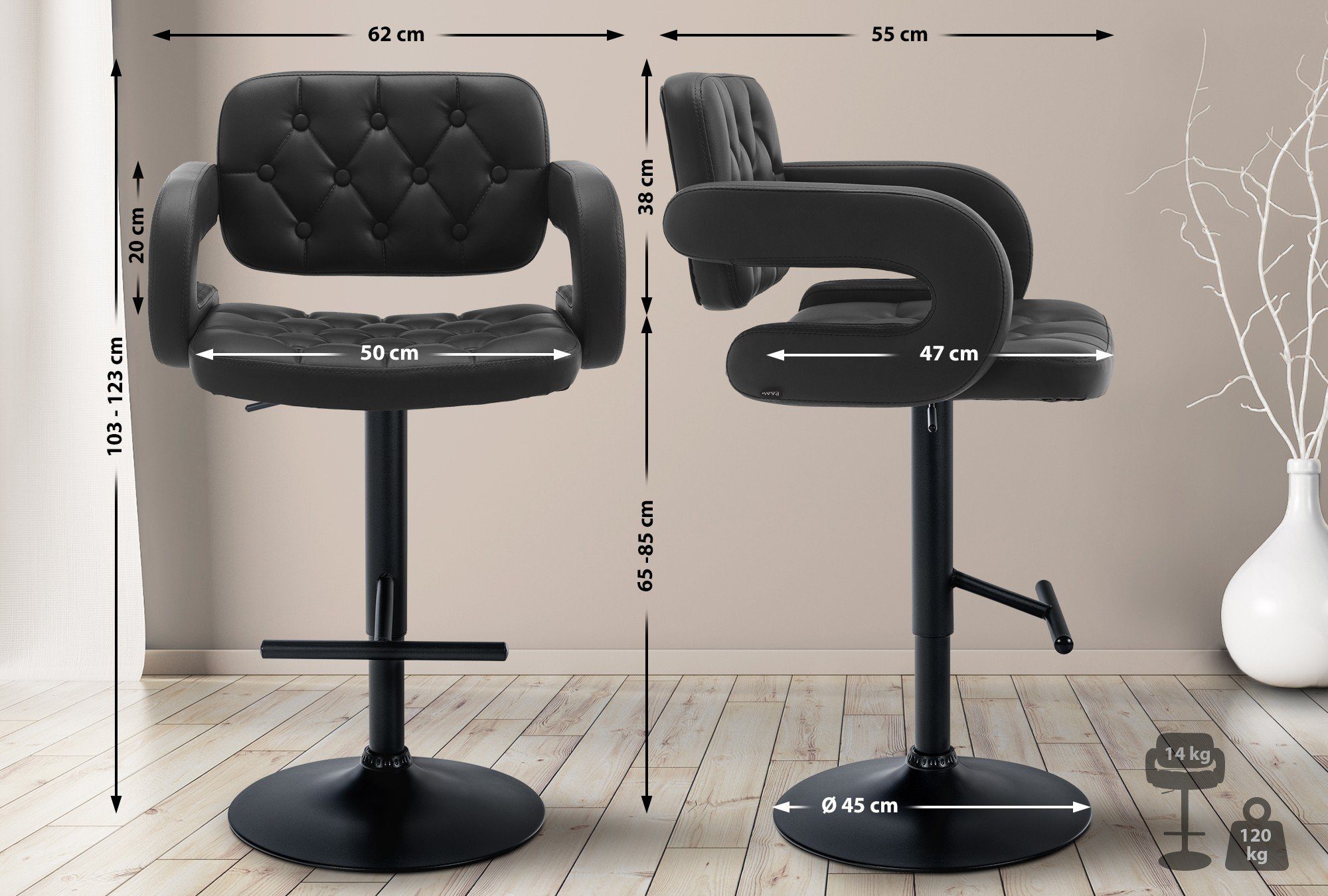 CLP Barhocker Dublin, Kunstleder-Bezug, drehbar und günstig online kaufen