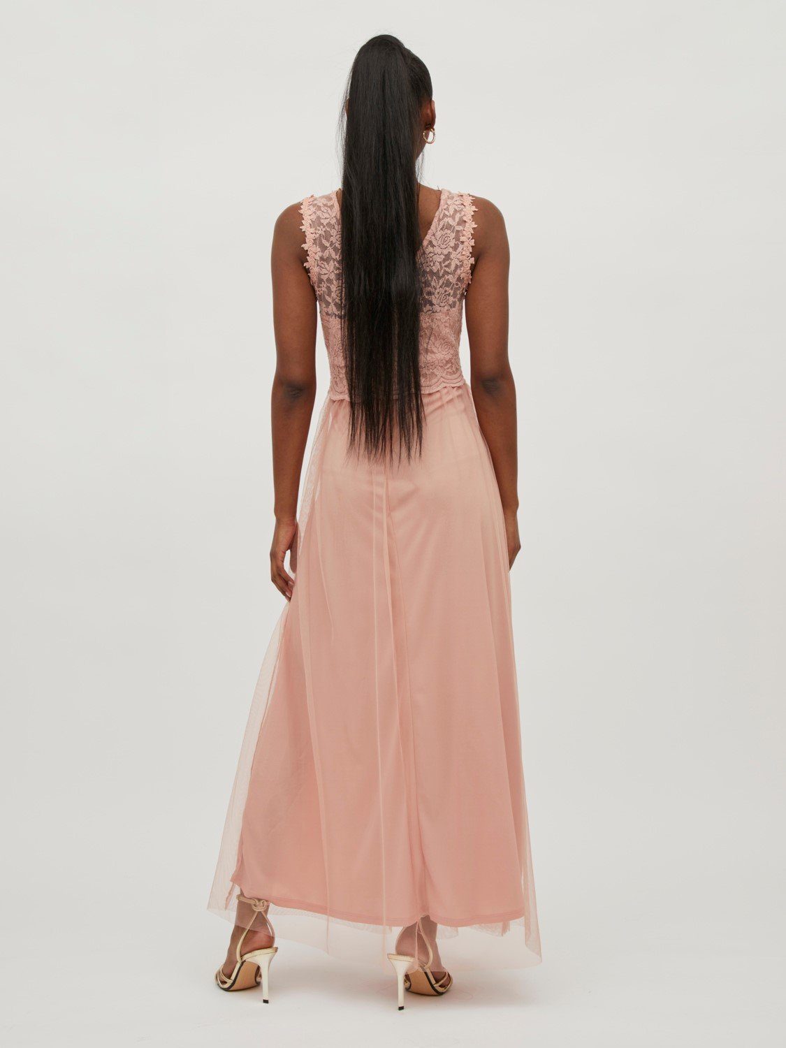 in Shirtkleid VILYNNEA Maxi Vila Langes 4840 Abschluss (lang) Ball Kleid Dress Rosa