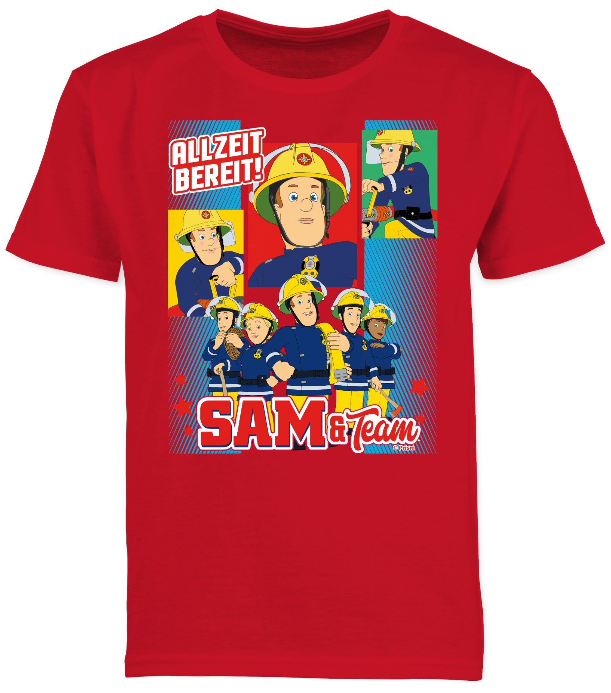 Shirtracer T-Shirt Allzeit bereit! - Sam & Team (1-tlg) Feuerwehrmann Sam Jungen