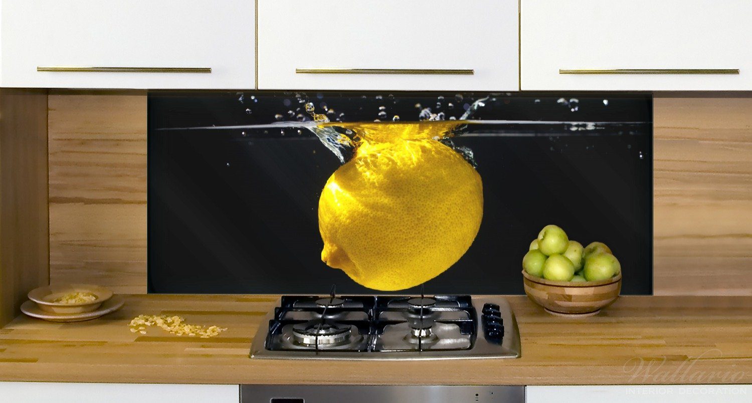die Wasser Obst - für Zitrone im Frisches Wallario Küchenrückwand Küche, (1-tlg)