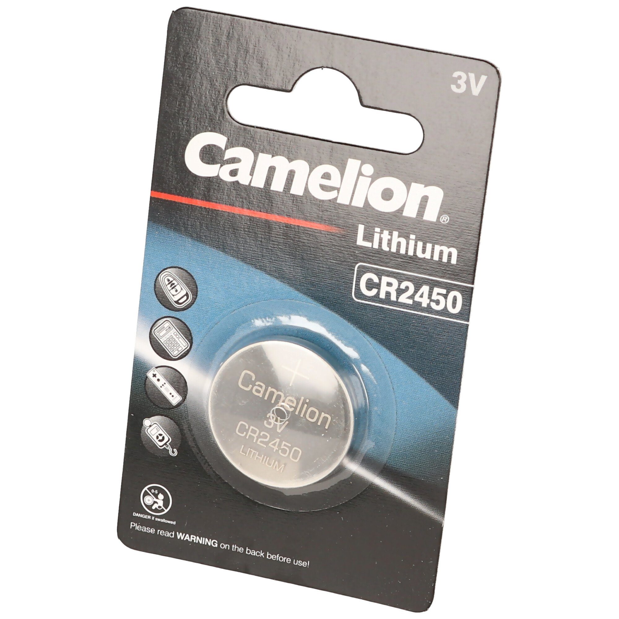 Camelion CR2450 Lithium Batterie IEC CR2450 Knopfzelle Lithium Batterie Batterie, (3,0 V)
