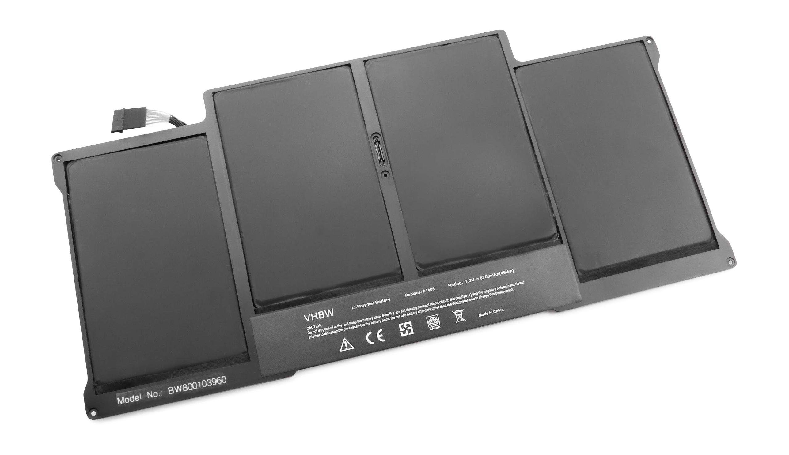 Laptop-Akku 13.3 Apple vhbw kompatibel Li-Polymer Air MC503LZ/A, 6700 (7,3 mAh MacBook mit V) MC503ZP/A 13.3