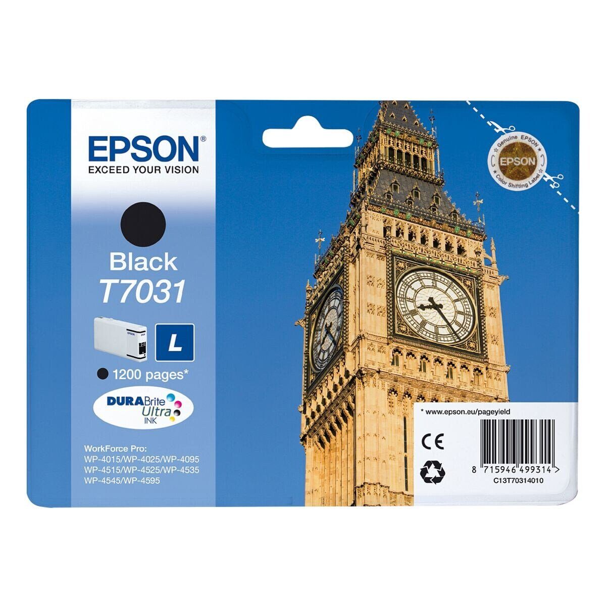 Epson Druckerpatrone, T7031 (Original Tintenpatrone schwarz)