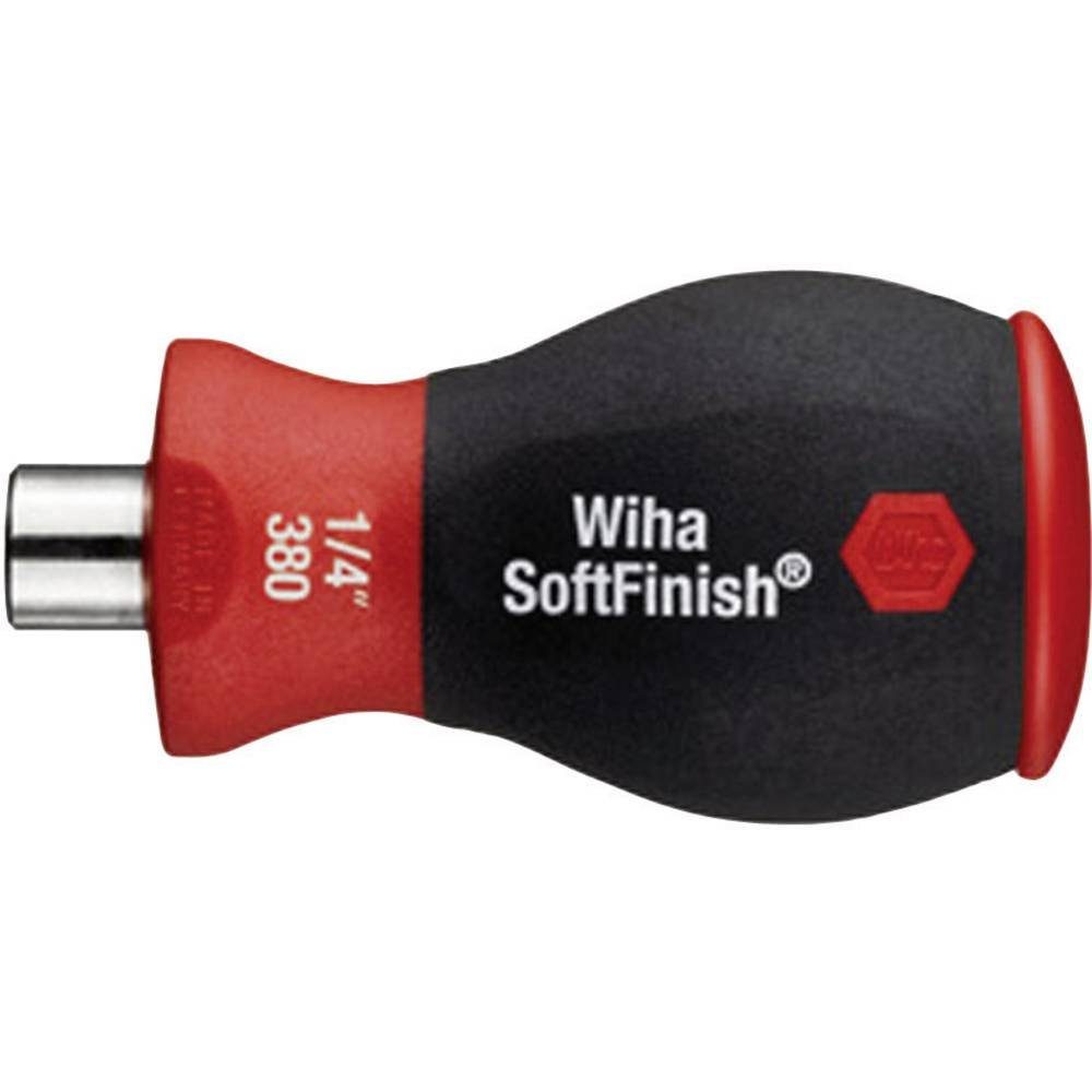 Wiha Bit-Schraubendreher Bit-Schraubendreher Stubby 6.3 mm (1/4) 6tlg 33741, Mehrkomponentengriff, inkl. Bit-Magazin