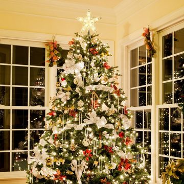 Salcar LED-Lichterkette 3m Lichterketten Weihnachts Weihnachtsbaum LED Lichterkette, 3m Christbaumbeleuchtung mit Ring und 10 Girlanden, 350 LED Warmweiß