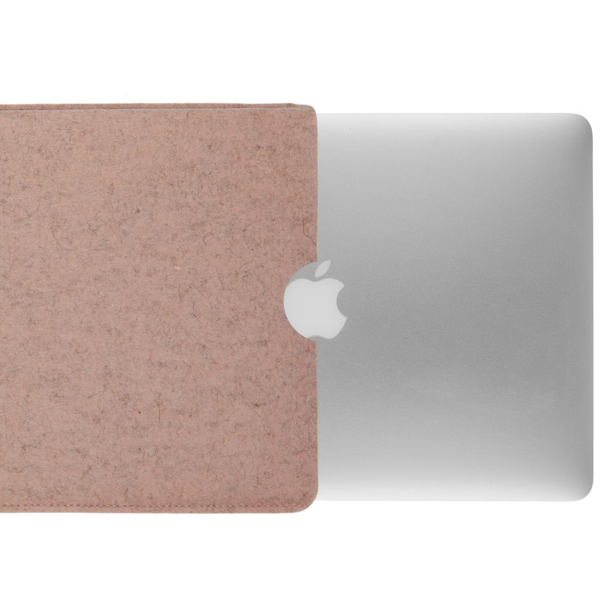 CoverKingz Laptoptasche Hülle für Apple MacBook Air 13,6" (M2) Handmade Filz Tasche Case, 100% Schurwolle, Made in Germany Rosa