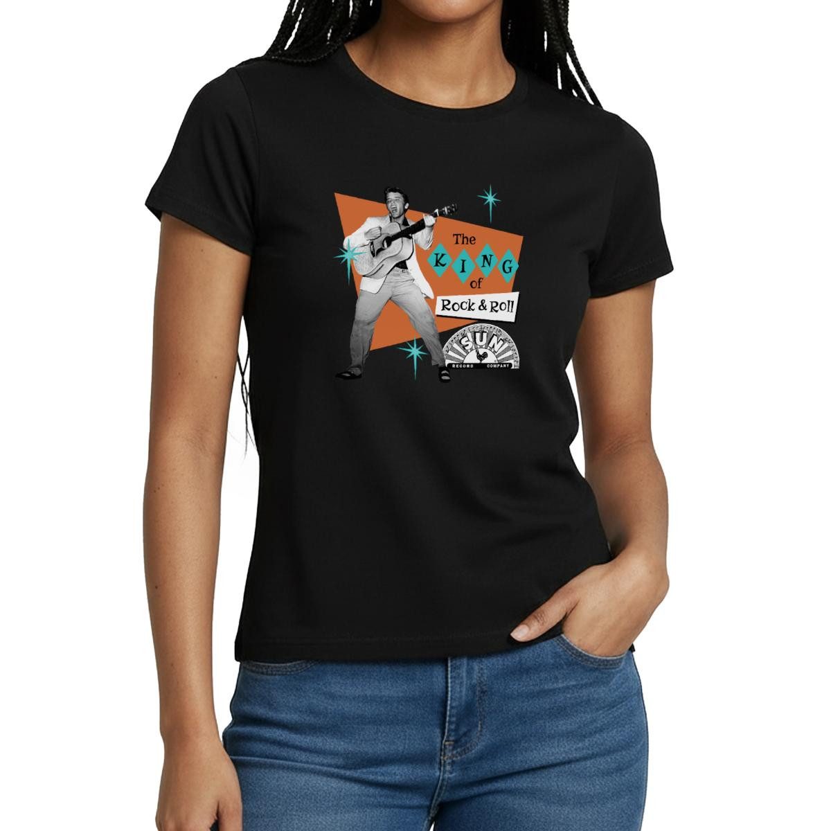 Spreadshirt T-Shirt Elvis Presley The King Of Rock & Roll Frauen T-Shirt (1-tlg)