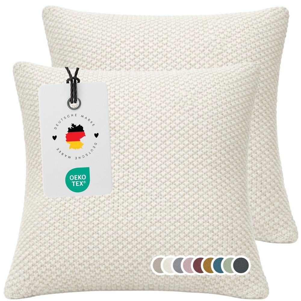 Carpe Sonno Kissenbezug 50 x 50 Strick Dekokissenbezug Sofa Couch Wohnzimmer Kissenhülle Weich, (2 Stück), OEKO-TEX Strick Kissenbezug - Strickdecke passend erhältlich