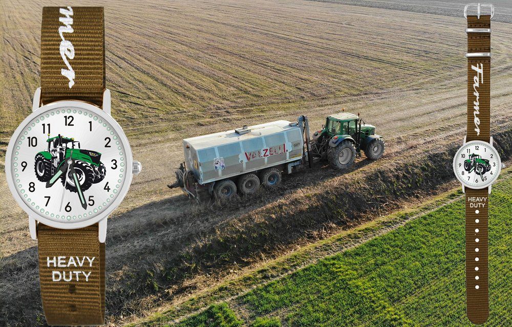 oliv Traktor Kinder Mix - Versand Wechselarmband, Match Gratis Armbanduhr Heavy Quarzuhr grün und Pacific Design Duty Time