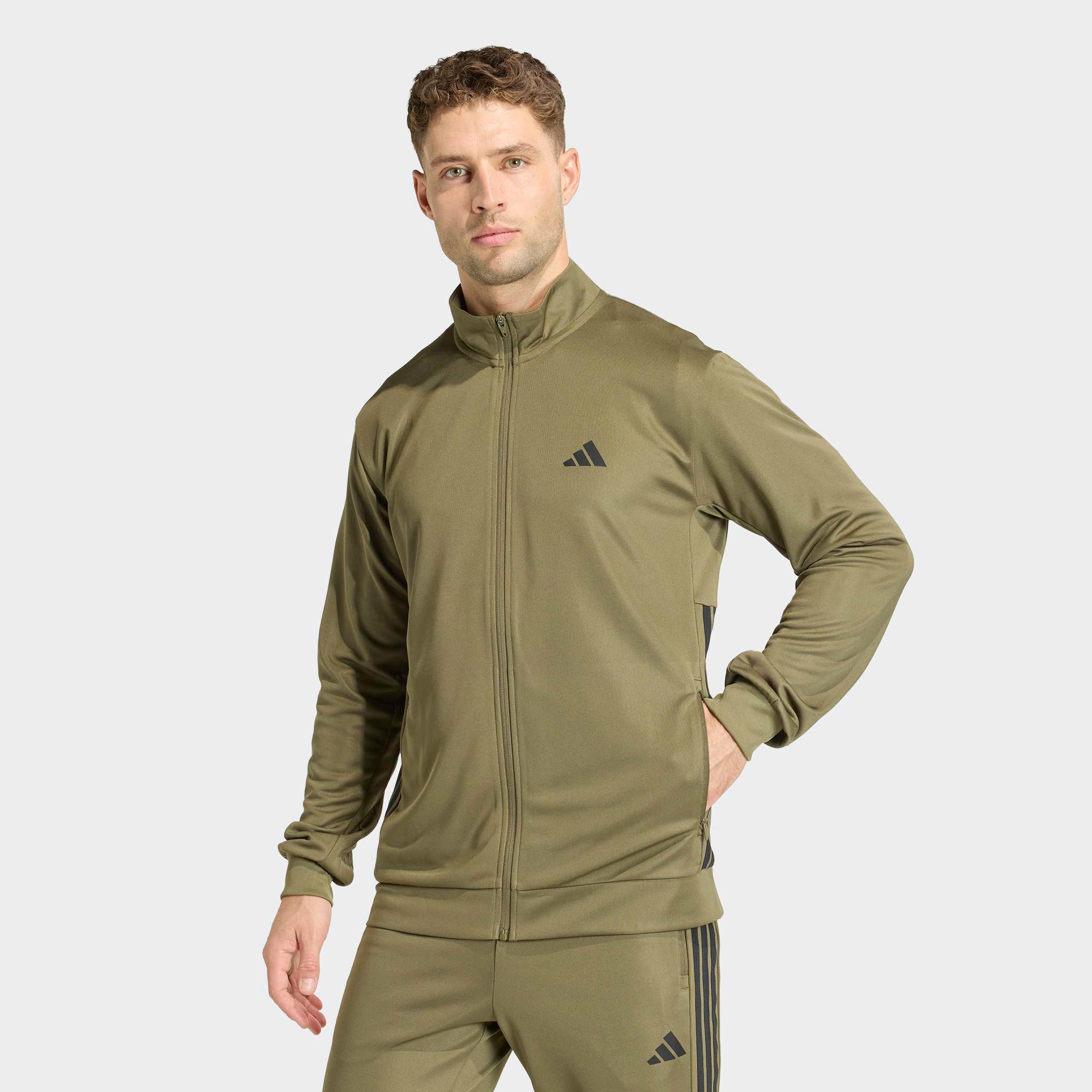 adidas Performance Trainingsjacke WORKOUT ESSENTIALS ALL-SET 3-STREIFEN, GEWIRKTES MATERIAL