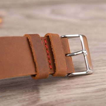 Kim Johanson Quarzuhr Brown Sugar, aus Sandelholz mit Lederarmband