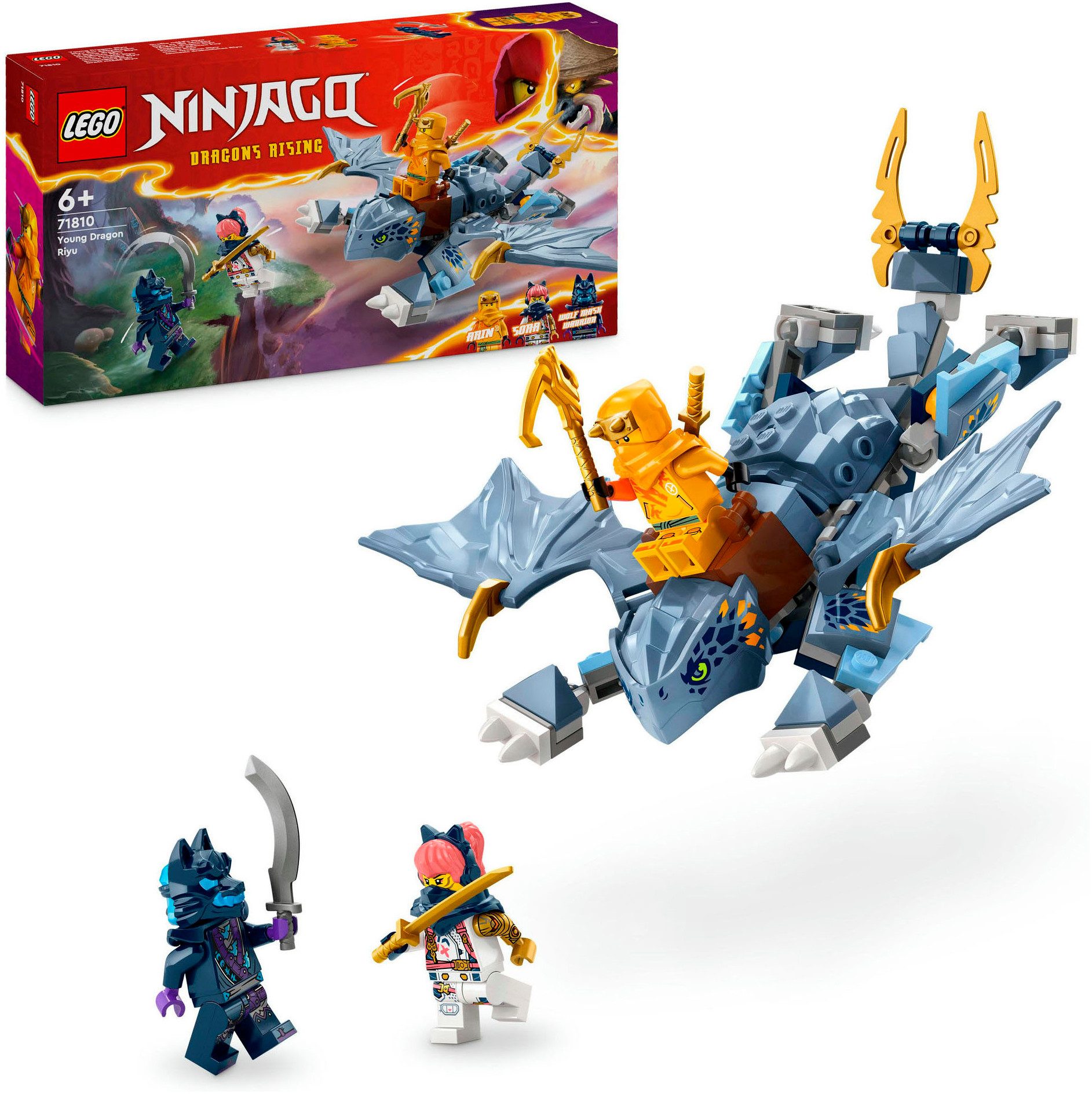 LEGO® Konstruktionsspielsteine Riyu der Babydrache (71810), Babydrache® Babydrache LEGO™, (132 St), Made in Europe