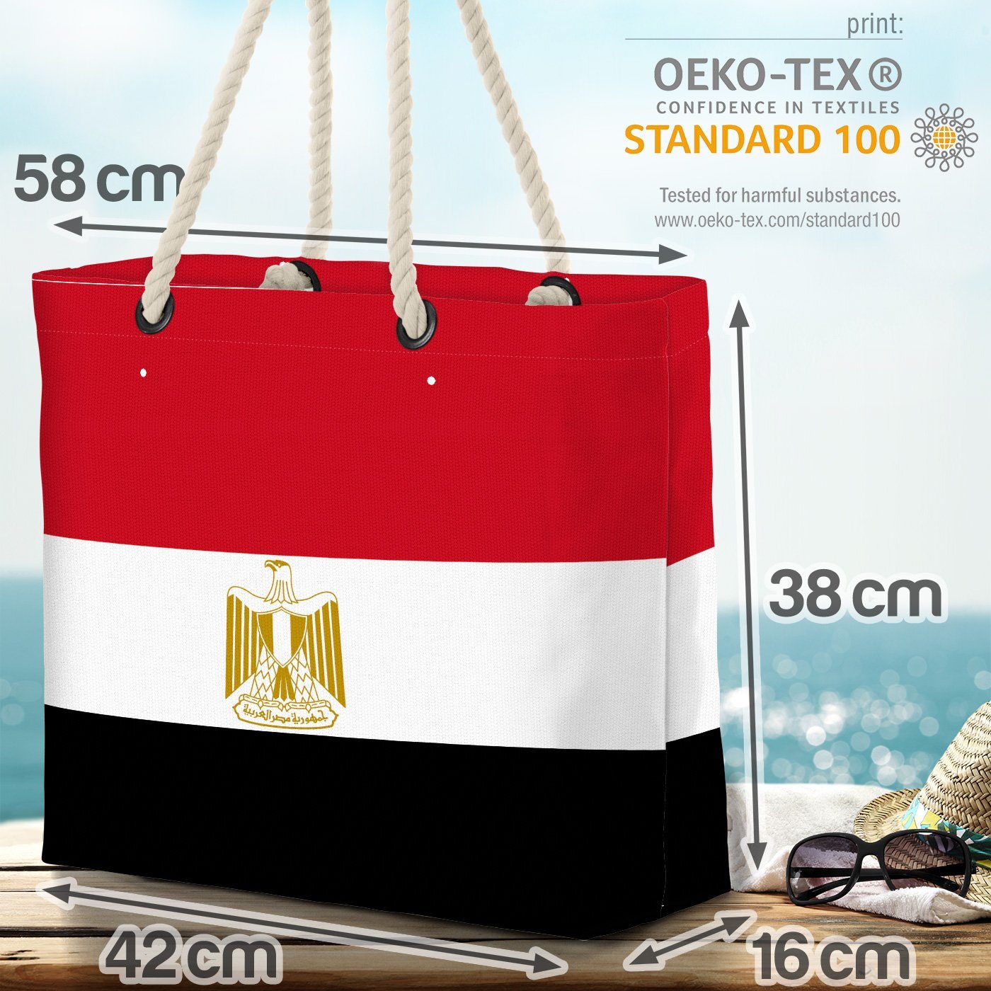 (1-tlg), WM Strandtasche VOID Flagge Länderflagge Ägypten EM Land