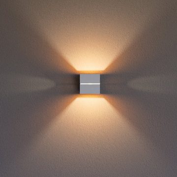 SSC-LUXon LED Wandleuchte KOURA Up Down Wandlampe weiß gold Lichtspalt mit G9 LED 2W, Warmweiß