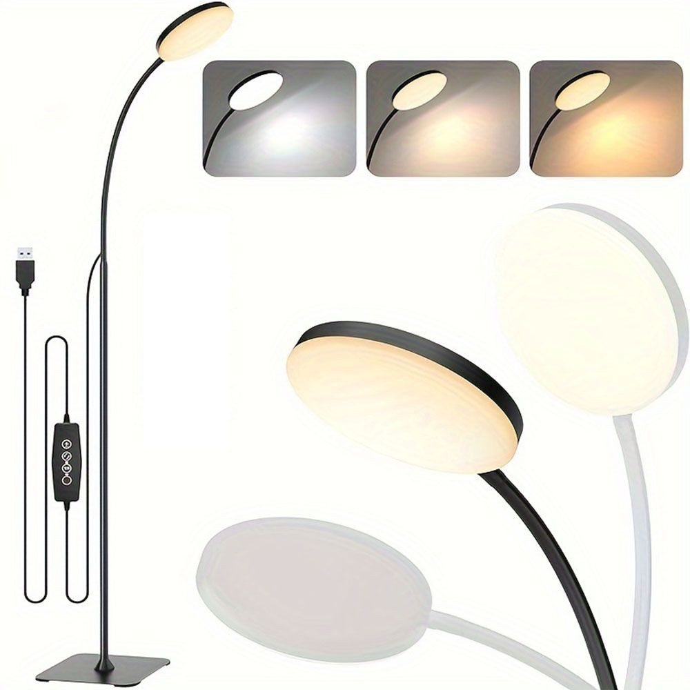 LED Stehlampe Stehleuchte Dimmbar, 360° Drehbar Flexibel Leselampe